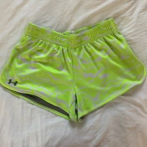 neon green under armor shorts